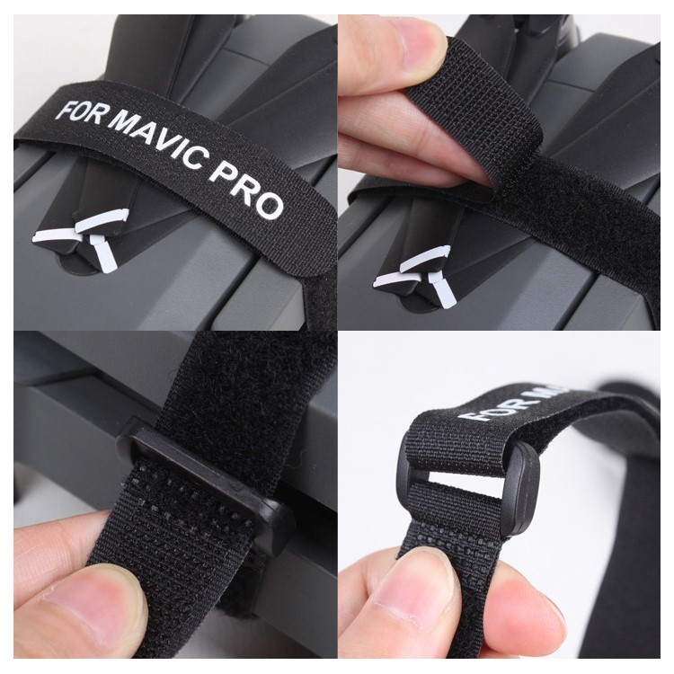 2Pcs/Set Stabilizer Enfoldment Fixing Straps Motor / Propellers Velcro Belts for DJI Mavic Pro - Black-6