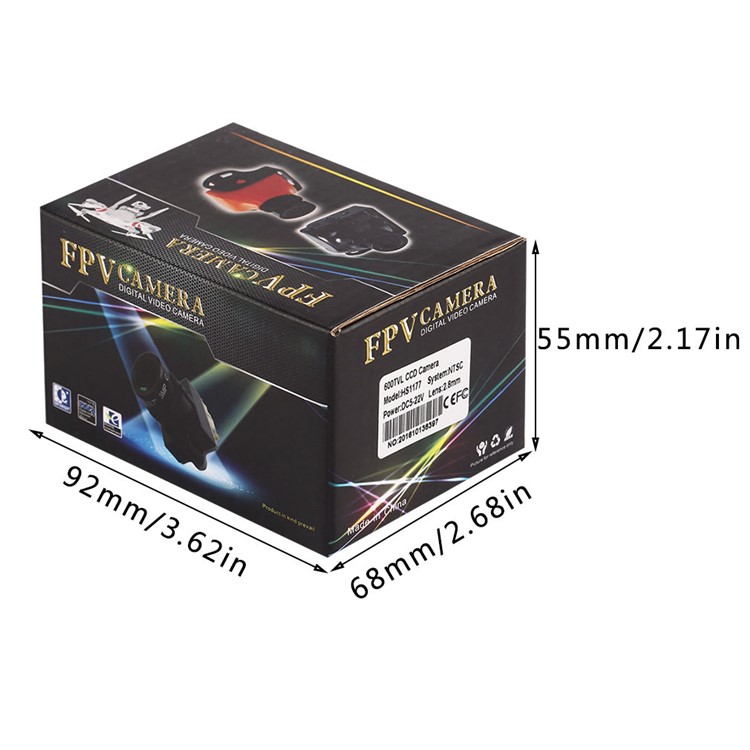 HS1177 600TVL PAL 26mm 2.8mm Lens CCD IR Sensitive FPV Camera for FPV Racing Drone - PAL-11