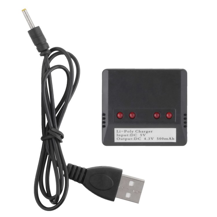 1S 3.7V 500mA Li-Po Battery Balance Charger for Hubsan H107 H107L H107C H107D X4 V252 JXD385 Etc-1
