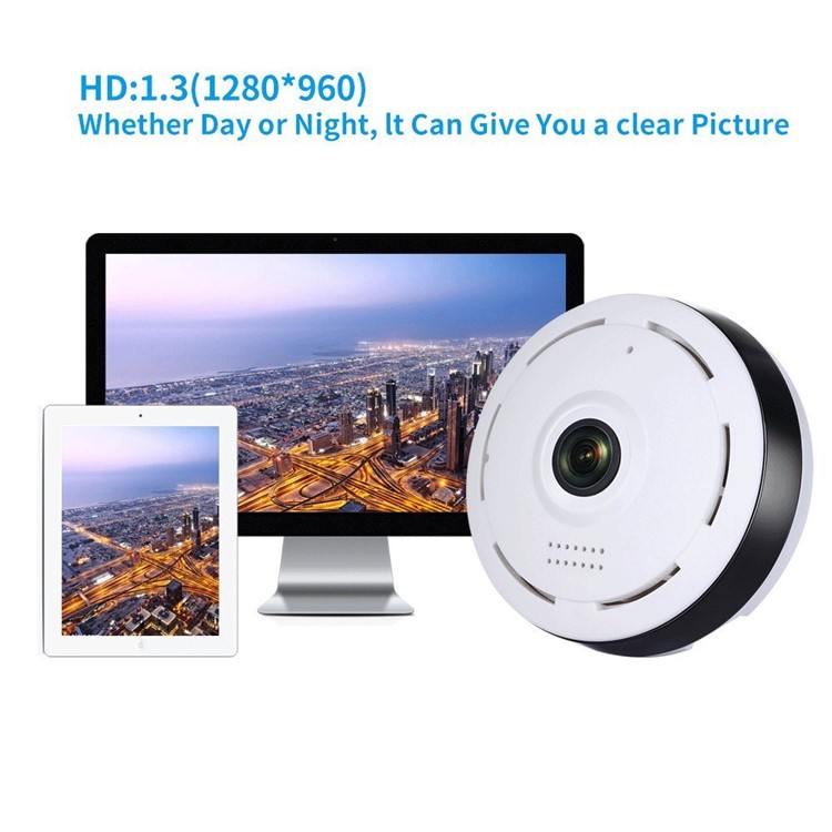 960P WiFi Wireless HD 360 Degree Fisheye IP Network Camera Support Night Vision - EU Plug-2