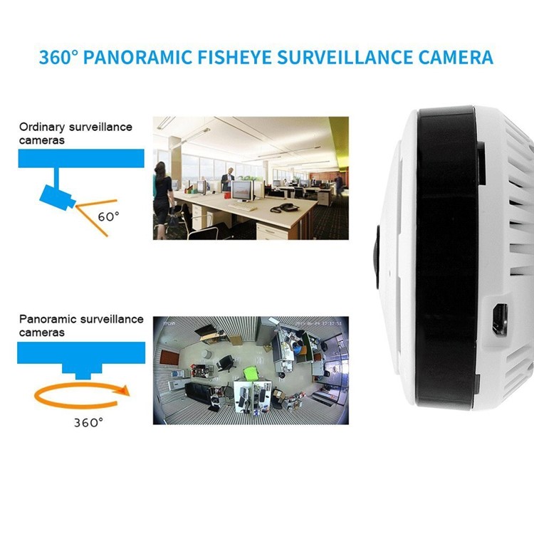 960P WiFi Wireless HD 360 Degree Fisheye IP Network Camera Support Night Vision - EU Plug-4