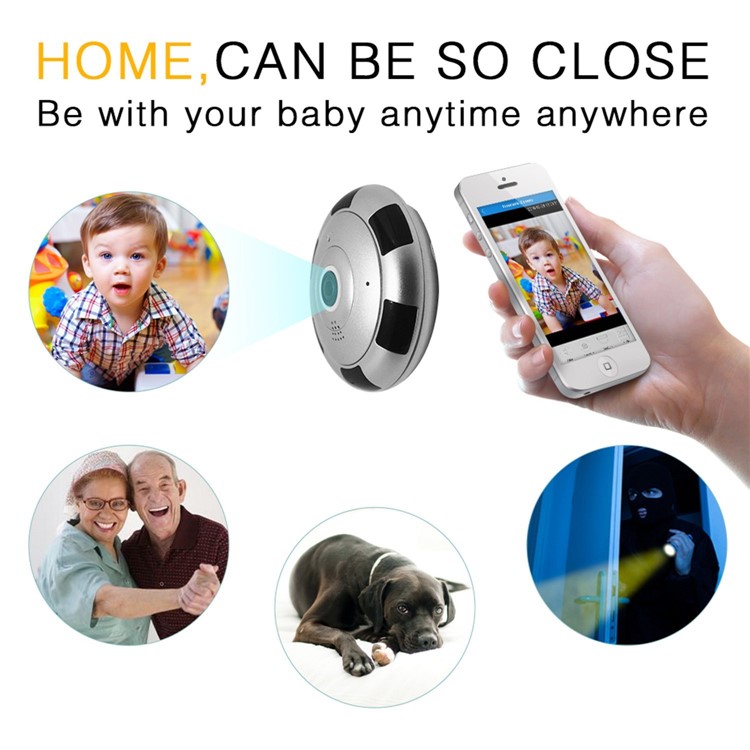 Panorama Wireless IP Camera 960P HD WiFi Smart Camera 360 Degree Full View Support IOS Android Smartphone APP Remote View - EU Plug-2