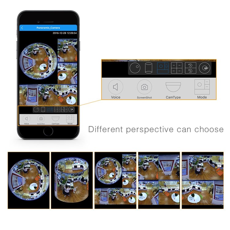 Panorama Wireless IP Camera 960P HD WiFi Smart Camera 360 Degree Full View Support IOS Android Smartphone APP Remote View - EU Plug-6