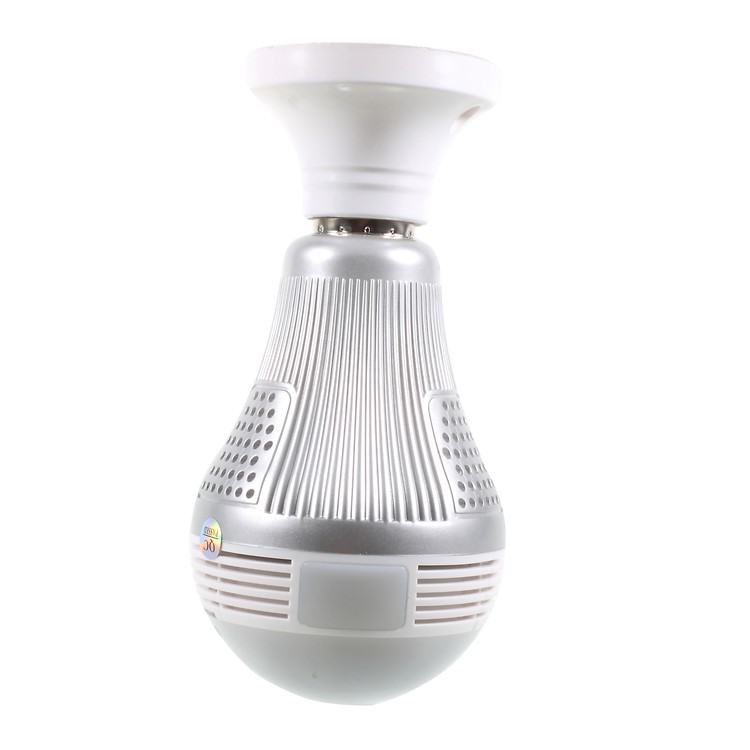 WiFi Panoramic 360-degree 3MP Fisheye IP Camera E27 Smart LED Bulb Home Security-1
