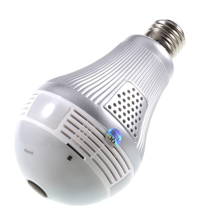 WiFi Panoramic 360-degree 3MP Fisheye IP Camera E27 Smart LED Bulb Home Security-4