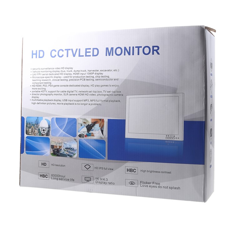 130MA Professional 13-inch 1920x1080 CCTV TFT LCD Monitor with BNC/AV/VGA/HDMI/USB/SPEAKER Ports - US Plug-21