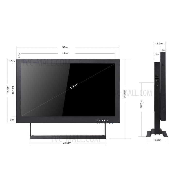 130MA Professional 13-inch 1920x1080 CCTV TFT LCD Monitor with BNC/AV/VGA/HDMI/USB/SPEAKER Ports - US Plug-23