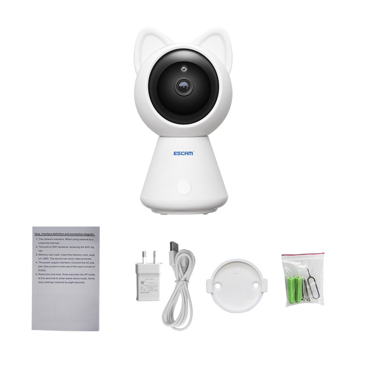ESCAM QF509 HD 1080P Pan/Tilt Audio Baby Monitor Mini Indoor WiFi IP IR Camera - AU Plug-10