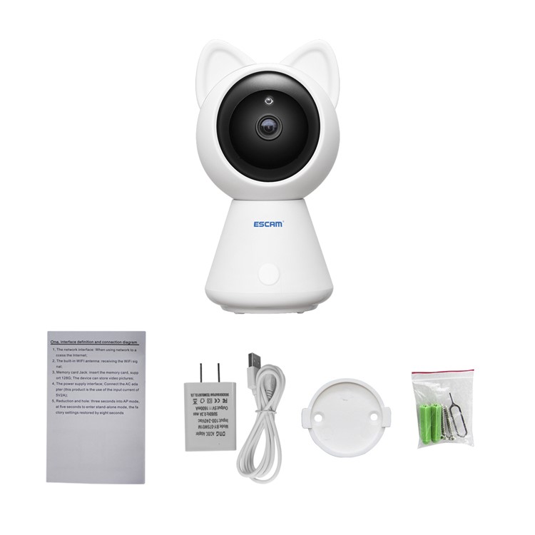 ESCAM QF509 HD 1080P Pan/Tilt Audio Baby Monitor Indoor WiFi IP IR Camera - US Plug-10