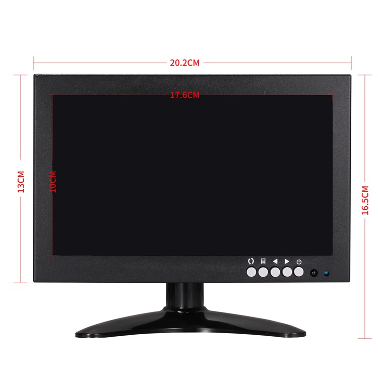 8" Inch TFT LED Video Audio VGA HDMl BNC HD Monitor 16:9 Screen for CCTV Camera - EU Plug-17