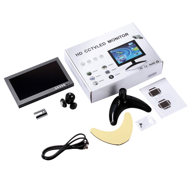 8" Inch TFT LED Video Audio VGA HDMl BNC HD Monitor 16:9 Screen for CCTV Camera - EU Plug-19