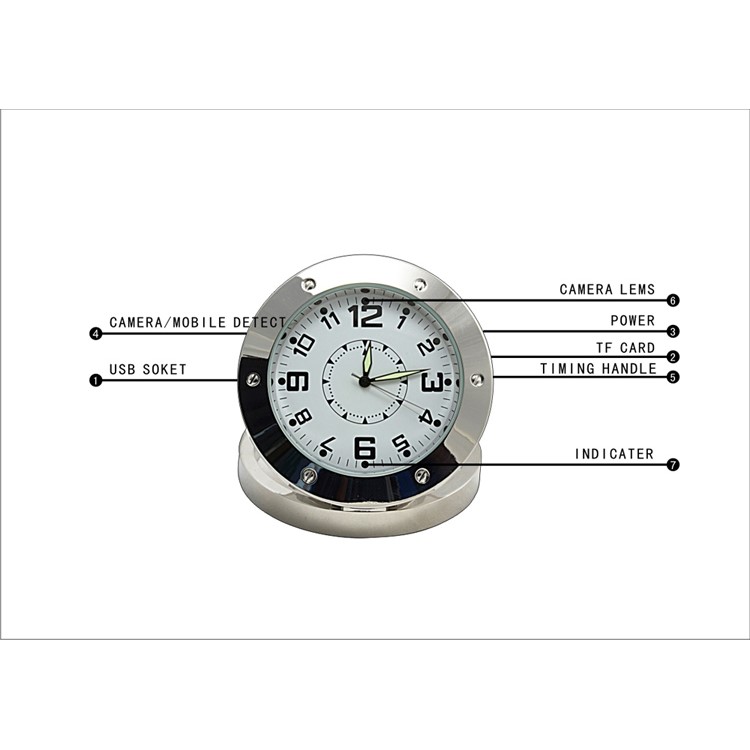 Table Clock 480P Mini DV Snoop Hidden Video Camera DVR with Motion Detection-6