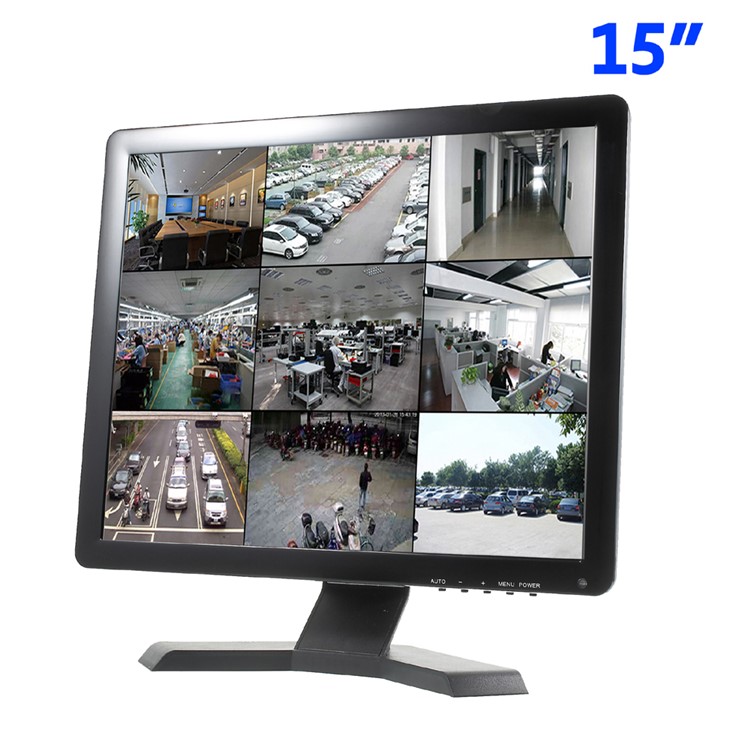 Caixa De Plástico De Monitor LCD TFT LCD De 15 Polegadas Com Entradas BNC, HDMI, VGA, AV (150h) - US Plug-1