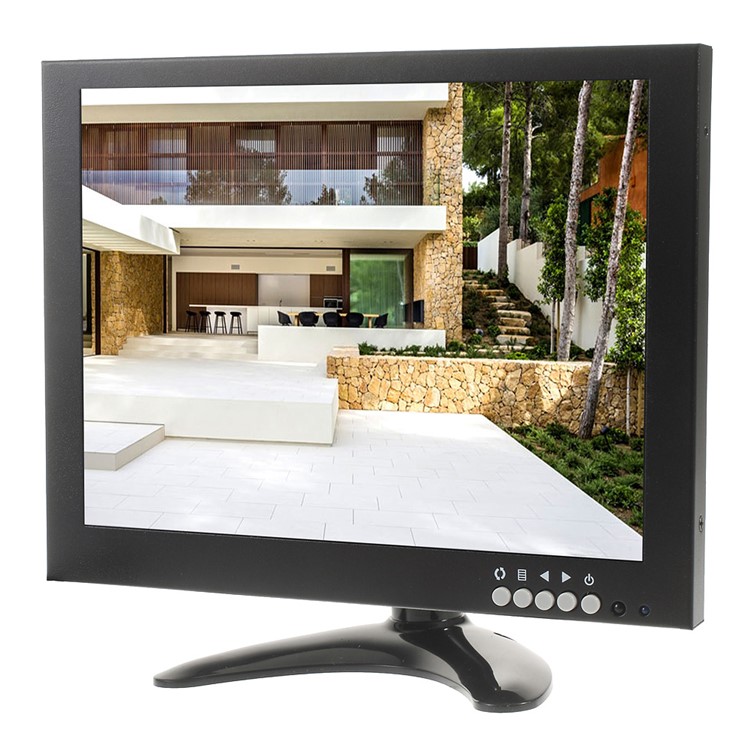 10-inch CCTV TFT LCD Monitor Metal Casing with BNC, HDMI, VGA Inputs (101MA) - EU Plug-1