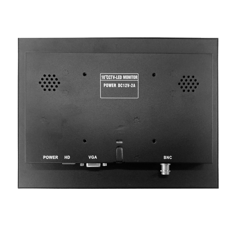 10-inch CCTV TFT LCD Monitor Metal Casing with BNC, HDMI, VGA Inputs (101MA) - EU Plug-2
