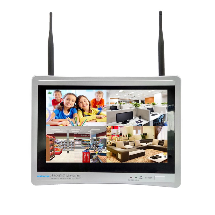 SINOCAM 12.5-Pulgadas LCD 4CH 960P WiFi NVR Kit con 4 x 2.0MP cámaras IP al aire libre (SN-NVK-9136W13) - EU tapón-2