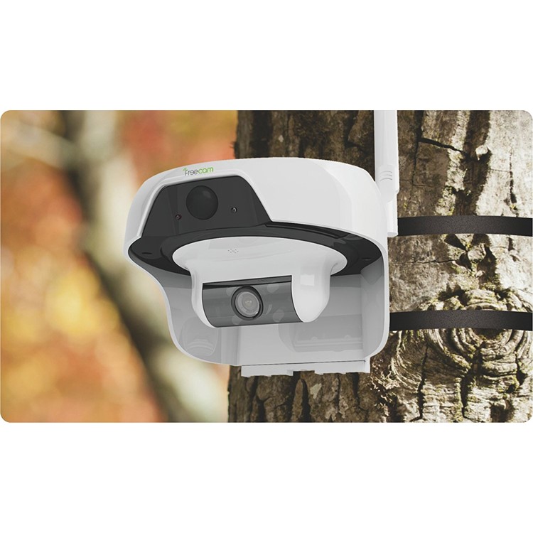 FREECAM Solar Powered Wireless WiFi Security Camera 720P IP55 Waterproof IP Network Web Cam - White-9