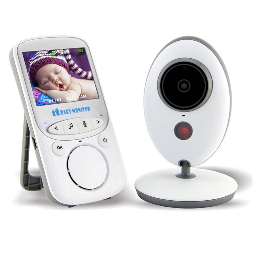 Security System 2.4-inch TFT LCD Video Baby Monitor Temperature Display with Night Vision and Two Way Voice Talk (VB605) - UK Plug-1