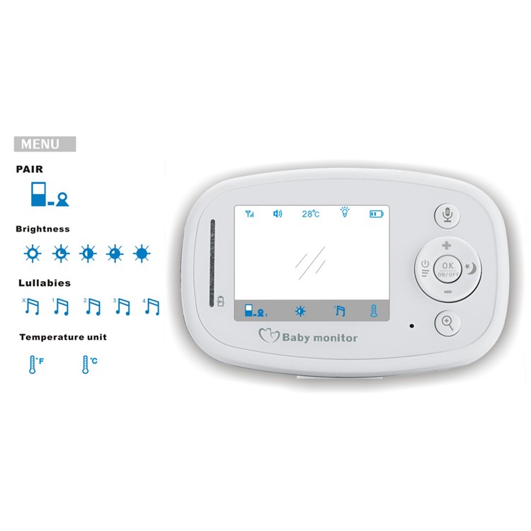 2.4-inch TFT LCD Wireless Digital Video Baby Monitor with Night Vision and Two Way Talk - EU Plug-8