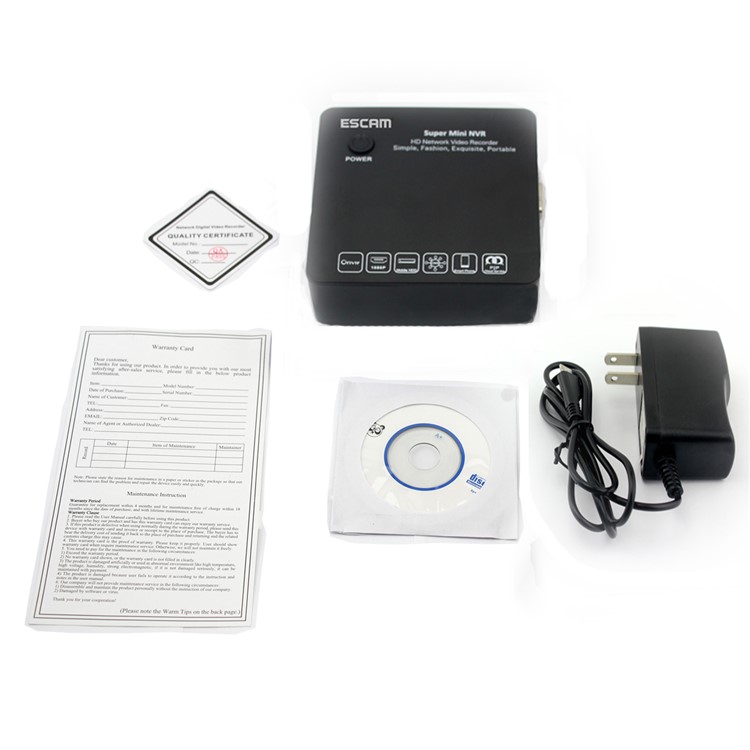 ESCAM K108 ONVIF 8 Channel 1080P/720P Mini Portable Network Video Recorder NVR - EU Plug-6