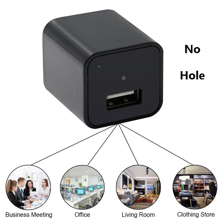 32G 1080P Mini Hidden Camera USB Wall Charger Adapter with Motion Detection and Loop Recording - EU Plug-1