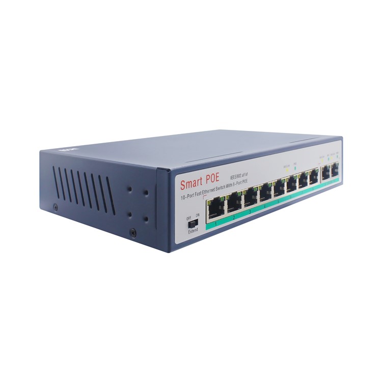 8-Port Ethernet Switch with 6 PoE Ports + 2 Uplink, 10/100Mbps - EU Plug-2