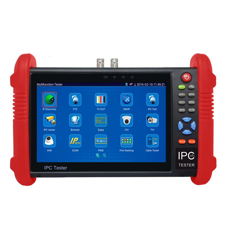 7.0-inch TFT LCD CCTV IPC + AHD + CVI + TVI + 2A Power Bank + Analog Camera Tester Support PTZ Control POE WiFi ONVIF (IPC-9800ADH) - EU Plug-1