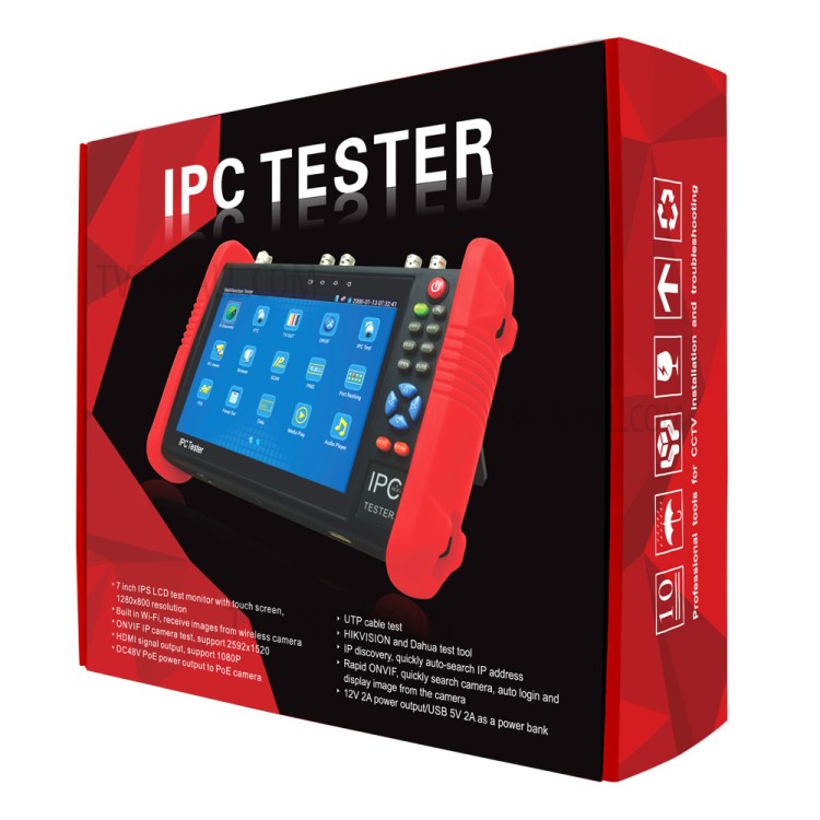 7.0-inch TFT LCD CCTV IPC + 2A Power Bank + Analog Camera Tester Support PTZ Control POE WiFi ONVIF (IPC-9800) - EU Plug-5