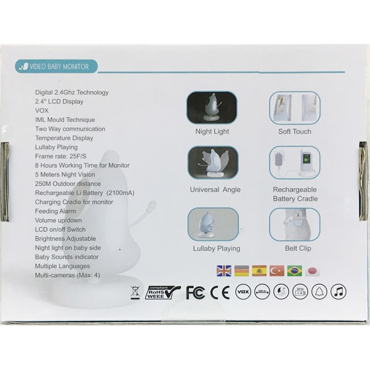 2.4-inch Digital Security Baby Monitor Video Camera with Night Vision (A920) - EU Plug-14