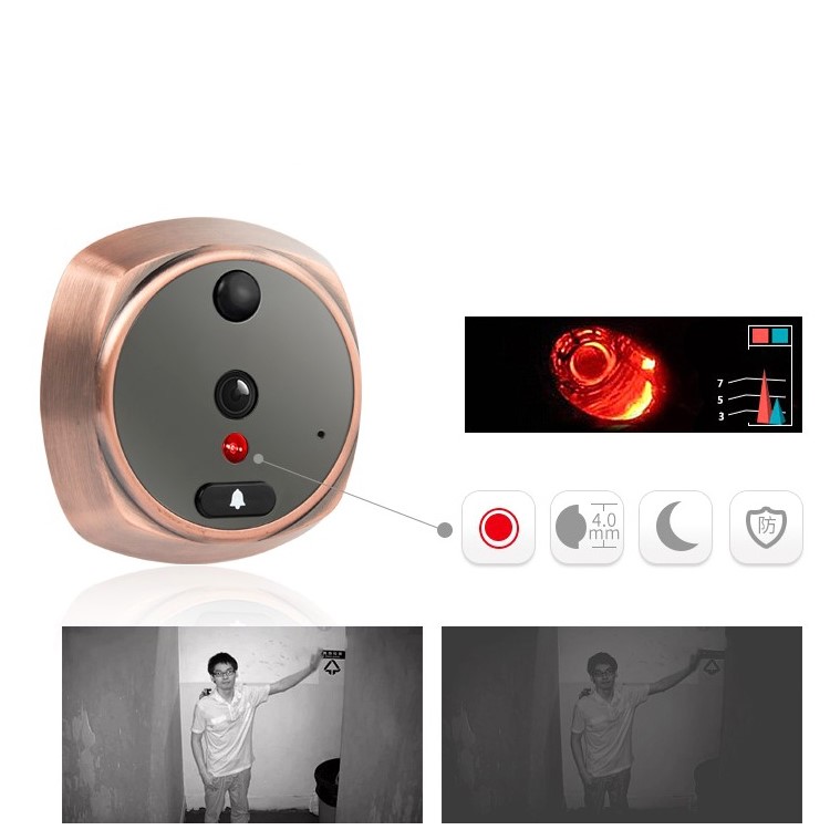 4.3-inch TFT Digital Door Peephole Viewer Camera Night Vision Function (516A) - EU Plug-10