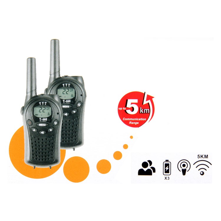 2 Pieces T-668 Handheld Auto Multi Channel 5KM Two Way Radio Walkie Talkie-9
