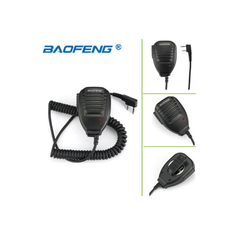 Original Baofeng Two-way Radio Speaker Mic - Black-1