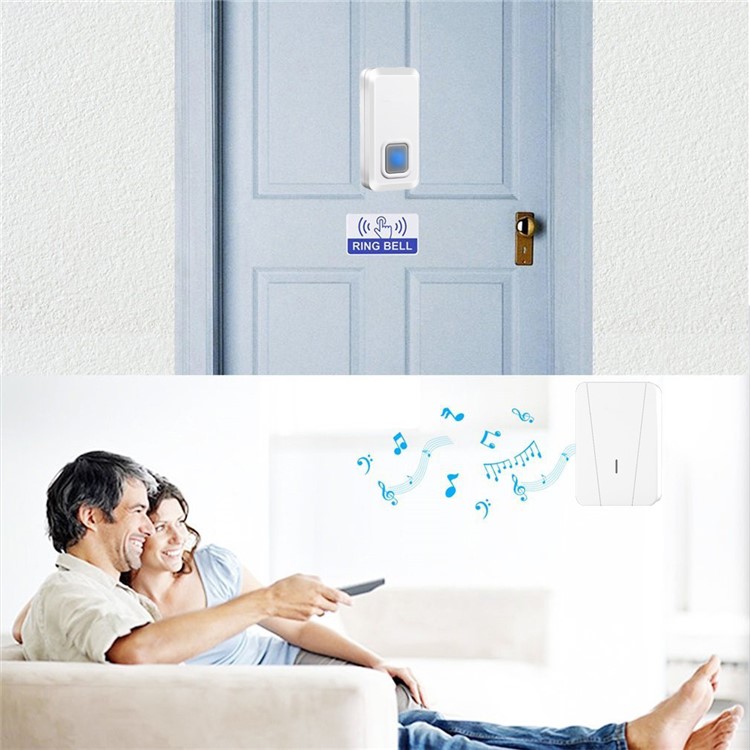 N18-W Wireless Doorbell System 2 x Transmitters + 1 x Receiver - White / EU Plug-3