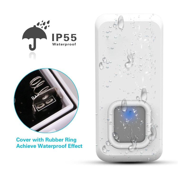 N18-W Wireless Doorbell System 2 x Transmitters + 1 x Receiver - White / EU Plug-6