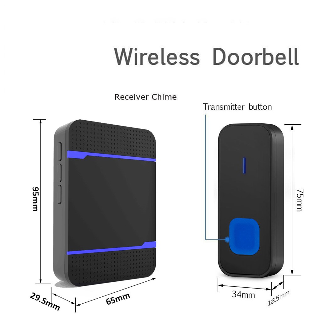 N15K-B 5 Level Volume 300 Meters Range Wireless Doorbell IP55 Waterproof Doorbell Set - EU Plug-7