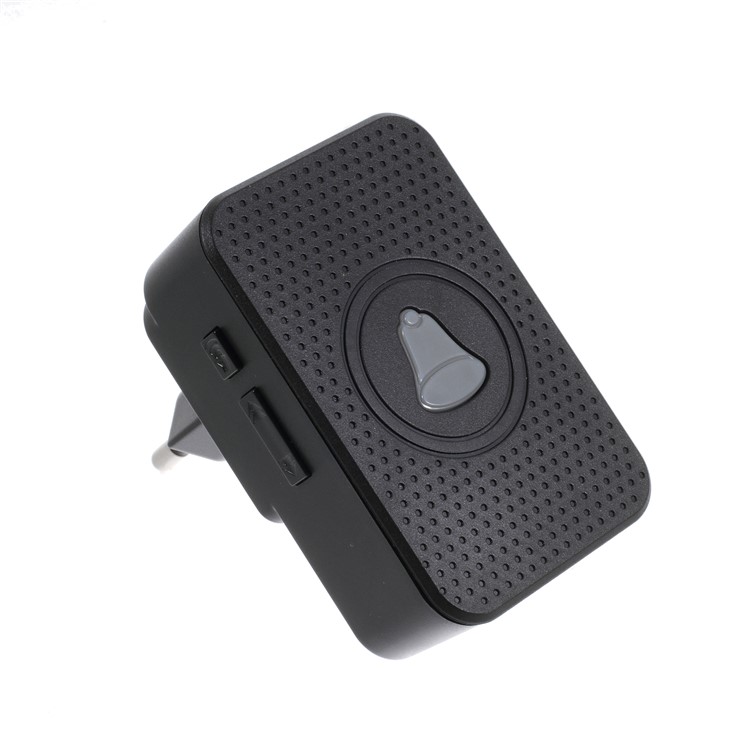 N618 Plug-in Wireless Doorbell Kit 1 Transmitter + 1 Receiver 300m Range 55 Chimes - Black / EU Plug-1