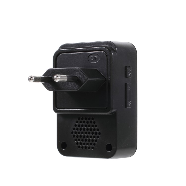 N618 Plug-in Wireless Doorbell Kit 1 Transmitter + 1 Receiver 300m Range 55 Chimes - Black / EU Plug-3
