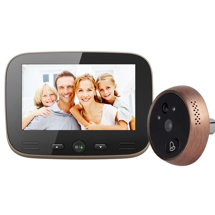 M100 4.3-Inch Smart Wireless Doorbell Peephole Electronic Anti-theft Door Viewer Visual Monitoring - Gold
