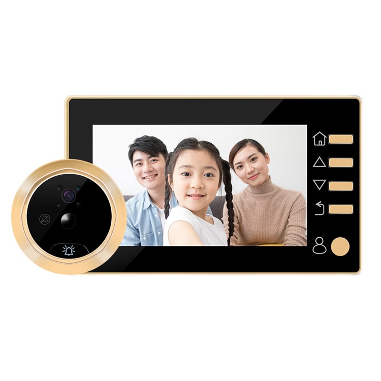 4.3-inch Q10 Electronic Cat Eye Motion Detection Smart Doorbell Peephole Camera - Gold