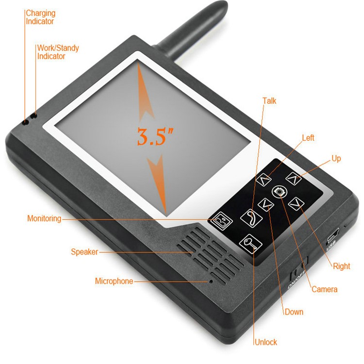 3.5'' TFT Color Display Wireless Video Intercom Doorbell Door Phone Intercom System 1 Camera 1 Monitor (SY3501A11) - EU Plug-12