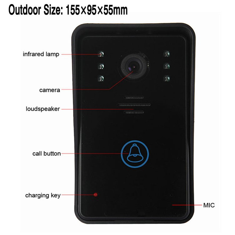 3.5'' TFT Color Display Wireless Video Intercom Doorbell Door Phone Intercom System 1 Camera 1 Monitor (SY3501A11) - EU Plug-2
