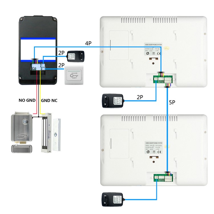 7.0-inch Wired Video Intercom Door Phone System Doorbell 1 Camera 1 Monitor Support Keypad Password RFID Card Remote Unlock (SY811WMJIDS11) - EU Plug-14