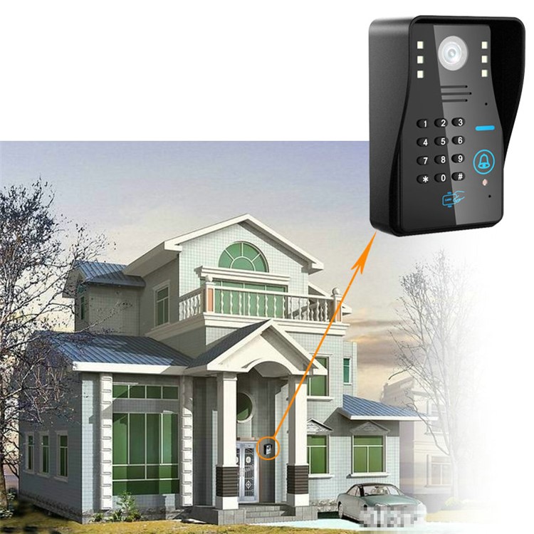 7.0-inch Wired Video Intercom Door Phone System Doorbell 1 Camera 1 Monitor Support Keypad Password RFID Card Remote Unlock (SY811WMJIDS11) - EU Plug-2