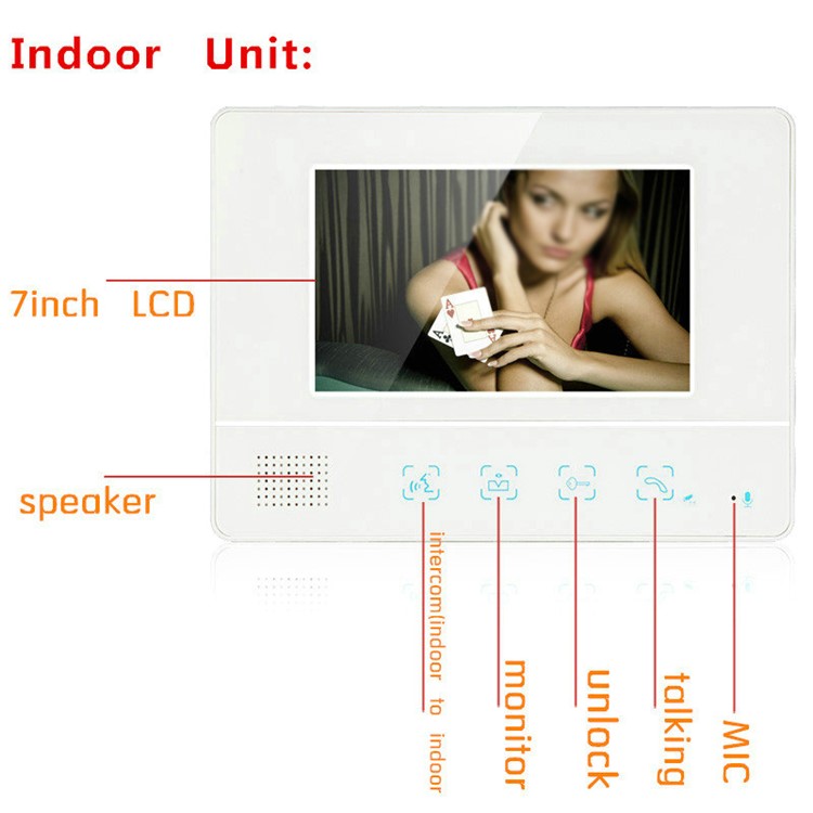 7.0-inch Wired Video Intercom Door Phone System Doorbell 1 Camera 1 Monitor Support Keypad Password RFID Card Remote Unlock (SY811WMJIDS11) - EU Plug-7