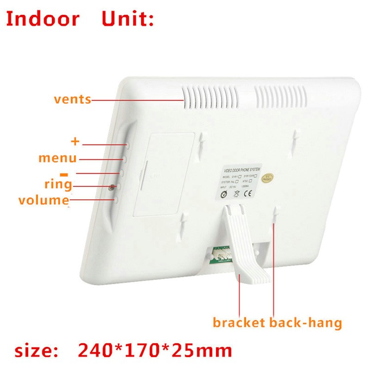 7.0-inch Wired Video Intercom Door Phone System Doorbell 1 Camera 1 Monitor Support Keypad Password RFID Card Remote Unlock (SY811WMJIDS11) - EU Plug-8