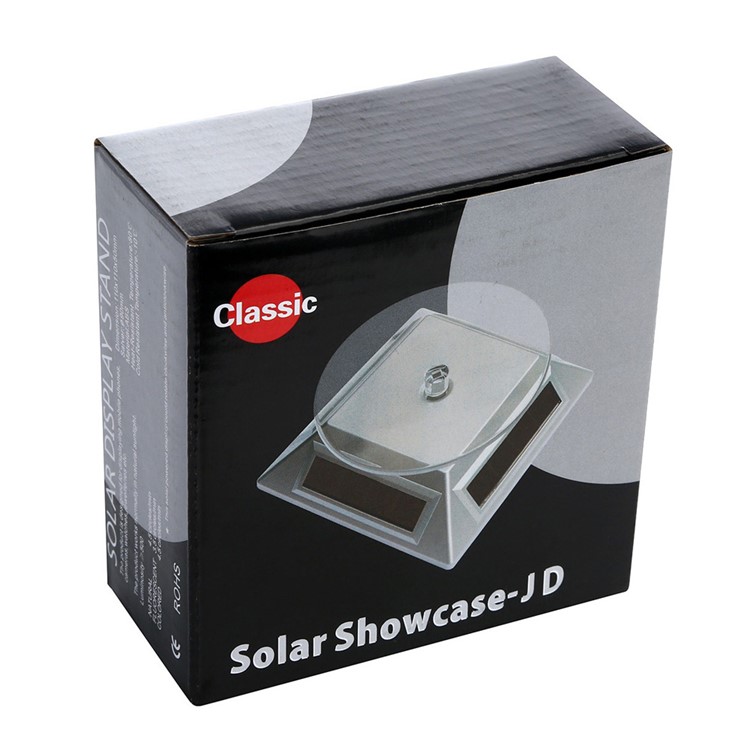 Solar Powered Rotary Watch Jewelry Display Stand Turntable - Gold Color-2