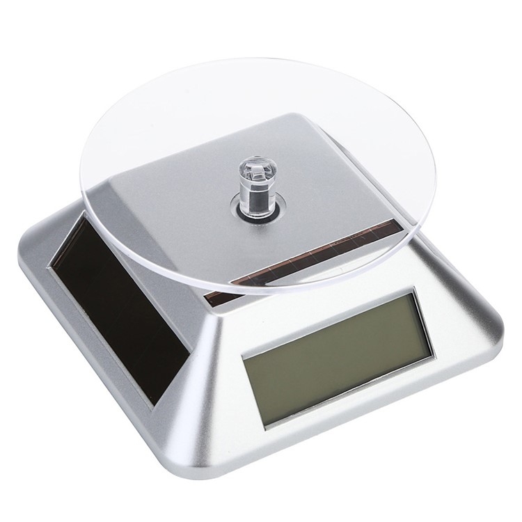 Solar Powered LCD Screen Display Stand for Jewelery Diamante Mobile Phone (ZTY-003) - Silver Color-1