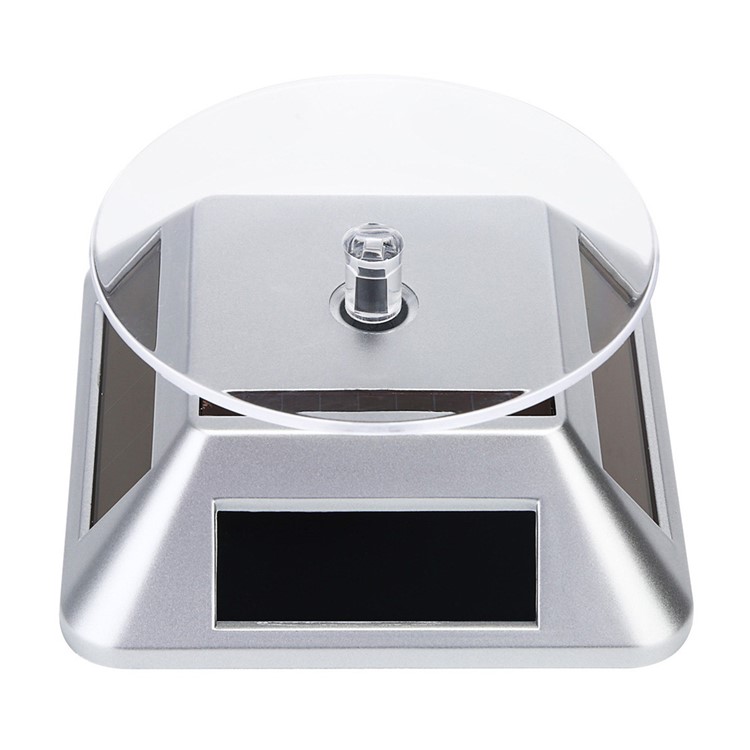 Solar Powered LCD Screen Display Stand for Jewelery Diamante Mobile Phone (ZTY-003) - Silver Color-2