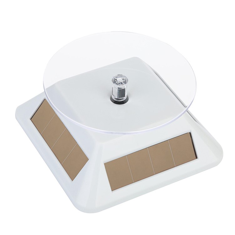 Solar Powered Rechargeable Rotating Display Stand for Jewelery Diamante Mobile Phone (ZTY-004) - White-1
