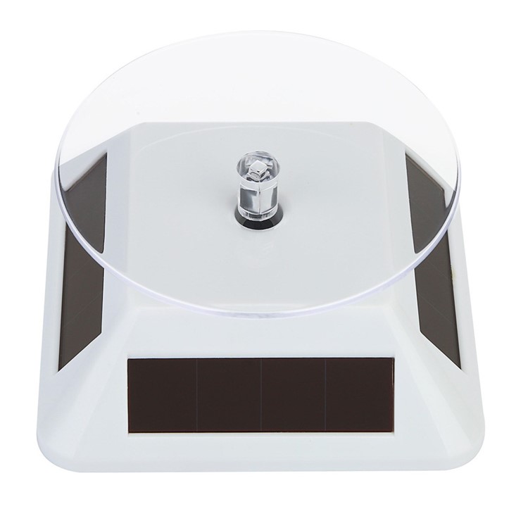Solar Powered Rechargeable Rotating Display Stand for Jewelery Diamante Mobile Phone (ZTY-004) - White-2